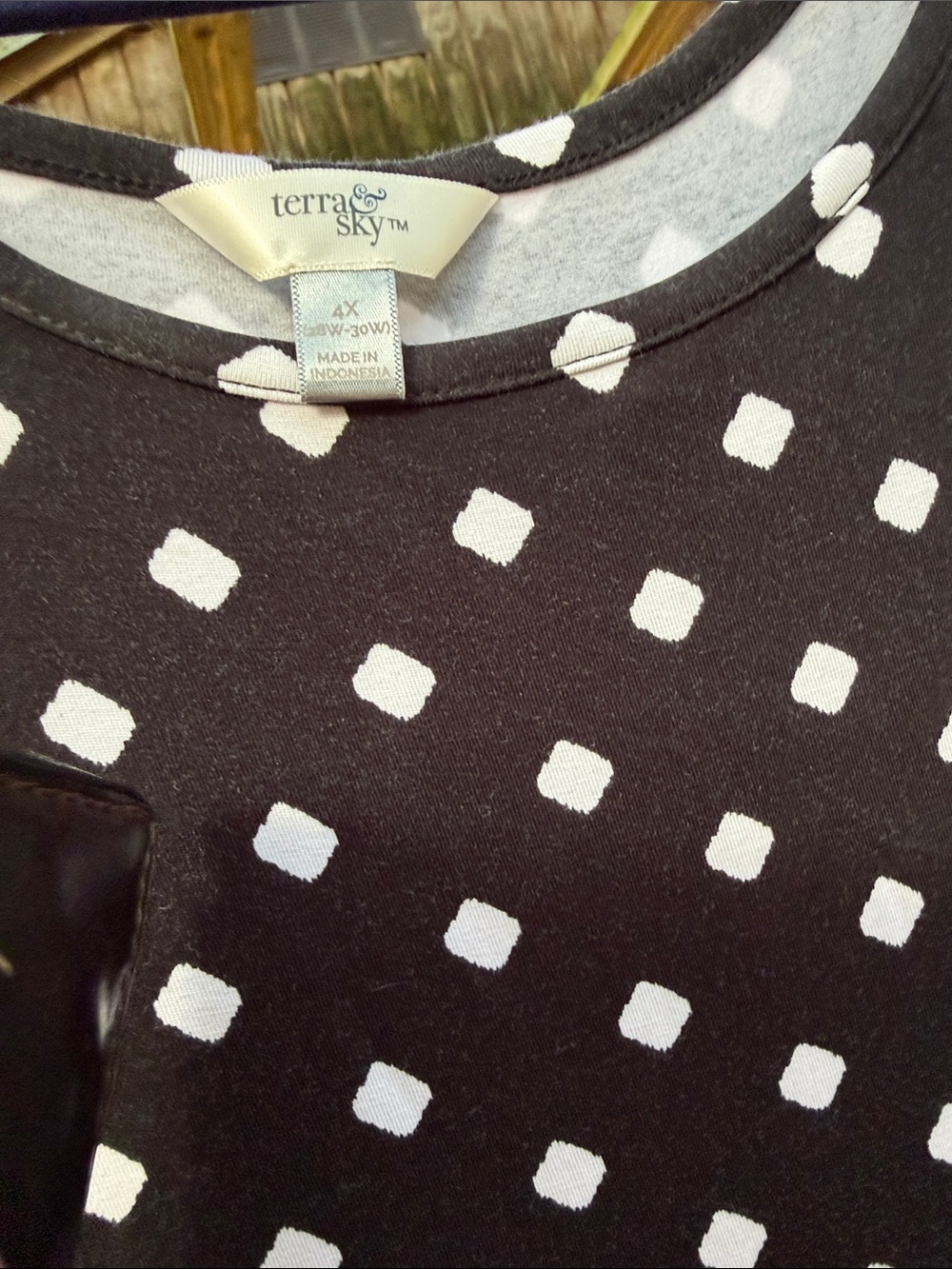 Terra and sky dress Black and White Polka Square  Dress - Women 28/30w
